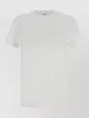 Max Mara Cotton T-shirt With Monogram And Patch Pocket In White