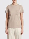 Max Mara Cotton T-shirt With Monogram And Patch Pocket In Animal Print