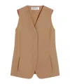 Max Mara Cotton Twill Gilet In Brown