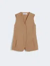 Max Mara Cotton Twill Gilet In Brown