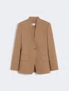 Max Mara Tailored Suit With Flap Pockets And Notched Lapel In Nude