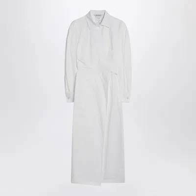 Max Mara Cotton Twill Shirt Dress With Mini Length In White