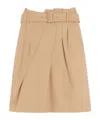 Max Mara Cotton Twill Skirt In Brown