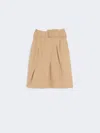 Max Mara Cotton Twill Skirt In Brown