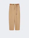 Max Mara Cotton Twill Trousers In Brown