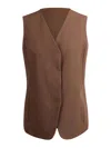 Max Mara Reno Single-breasted Vest In Brown
