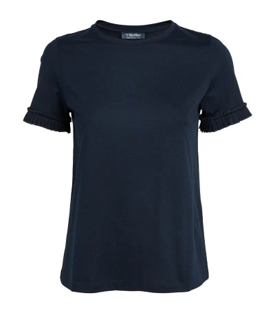 Max Mara Cotton Ululato T-shirt In Blue