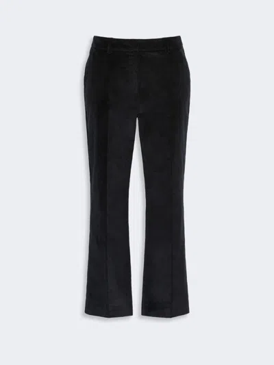 Max Mara Cotton Velvet Cropped Trousers In Black