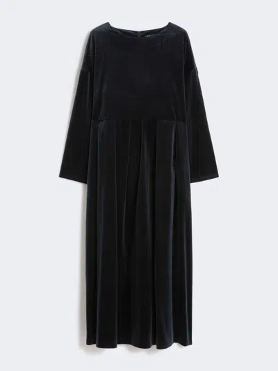 Max Mara Cotton Velvet Dress In Blue