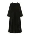 Max Mara Cotton Velvet Dress In Green
