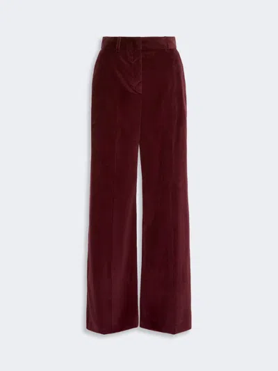 Max Mara Cotton Velvet Trousers In Bordeaux