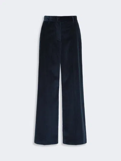 Max Mara Cotton Velvet Trousers In Blue