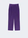 Max Mara Cotton Velvet Trousers In Purple