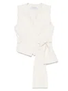 Max Mara Sleeveless V-neck Vest Tie Detail