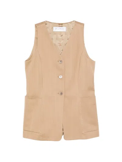 Max Mara Cotton Vest In Neutral