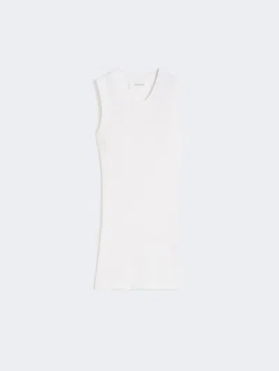 Max Mara Cotton Vest Top In Neutral