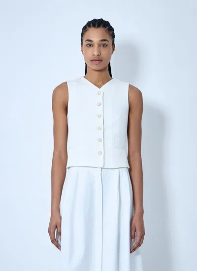 Max Mara Cotton Waistcoat In White