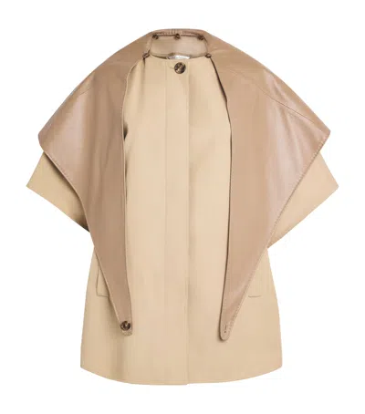 Max Mara Cotton Water-repellent Cape In Green