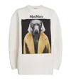 Max Mara Bacco Cotton Sweatshirt With Wegman Print In White