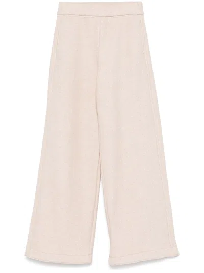 Max Mara Cotton Wide-leg Trousers In Beige