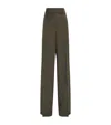 Max Mara Cotton Wide-leg Trousers In Green