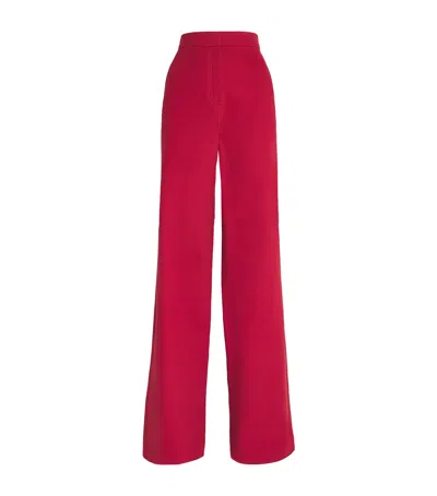 Max Mara Cotton Wide-leg Trousers In Red
