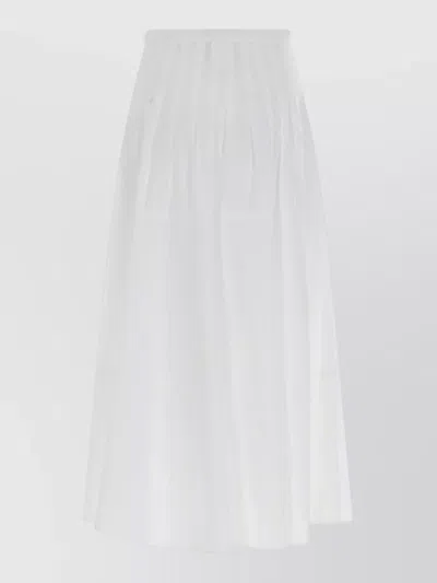 Max Mara Cotton Wide-leg Midi Skirt In White