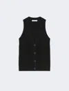 Max Mara Cotton Yarn And Viscose Crepe Gilet In Black