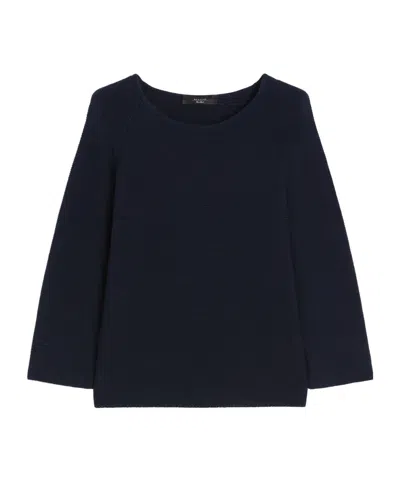 Max Mara Cotton Yarn Sweater In Blue