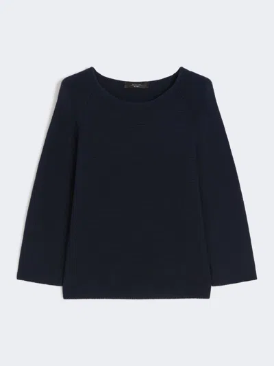 Max Mara Cotton Yarn Sweater In Blue