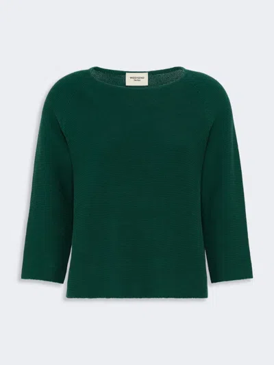 Max Mara Cotton Yarn Sweater In Green
