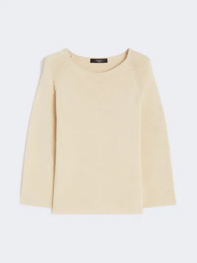 Max Mara Cotton Yarn Sweater In White