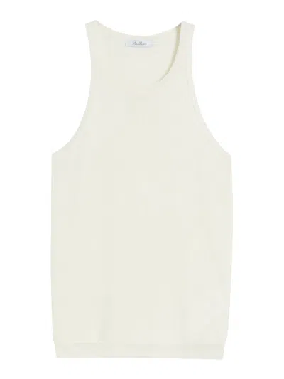 Max Mara Cotton Yarn Top In White