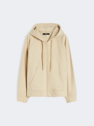 Max Mara Cotton Zip-up Sweatshirt In Nude