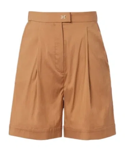 Max Mara Cotton-blend Bermuda Shorts In Brown