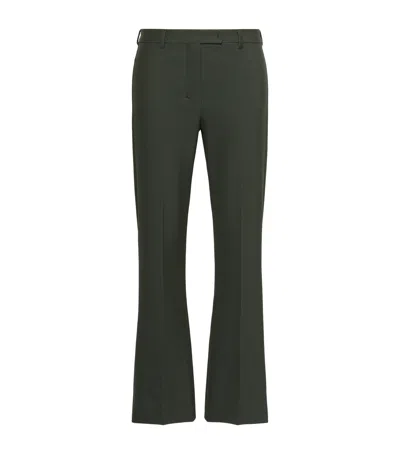 Max Mara Cotton-blend Flared Trousers In Black
