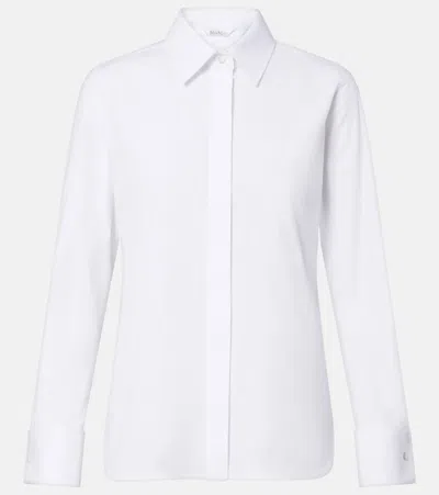 Max Mara Cotton-blend Poplin Shirt In White