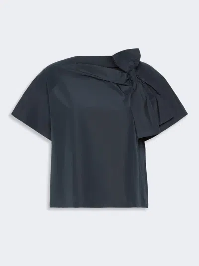 Max Mara Cotton-blend Taffeta Blouse In Blue