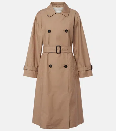 Max Mara Cotton-blend Trench Coat In Nude