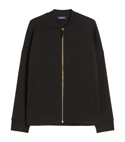 Max Mara Cotton-blend Zip-up Jacket In Black