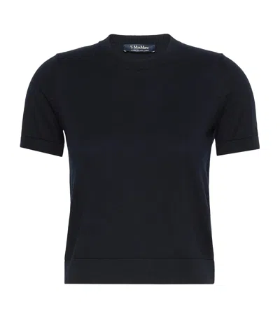 Max Mara Cotton-cashmere-silk Sweater In Blue