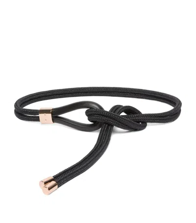 Max Mara Cotton-leather Rope Belt In Black