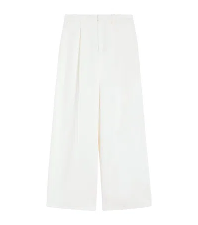 Max Mara Cotton-linen Aloa Trousers In White