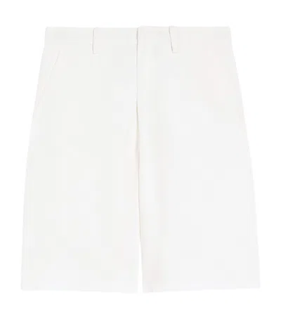 Max Mara Cotton-linen Sole Bermuda Shorts In White
