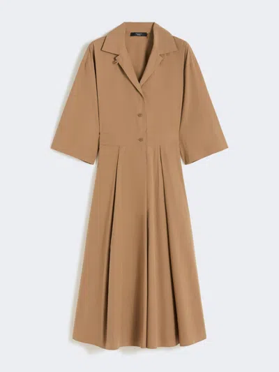 Max Mara Cotton-poplin Midi Shirt Dress In Brown