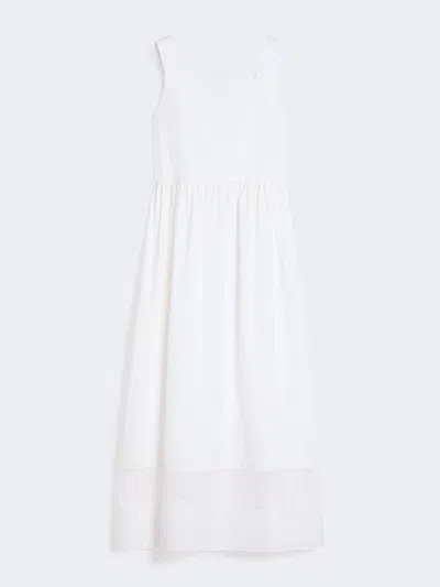 Max Mara Cotton-poplin Sleeveless Dress In White