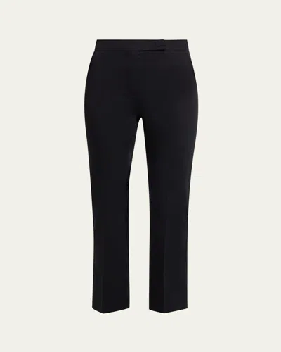 Max Mara Cotton-stretch Slim-leg Ankle Pants In Black
