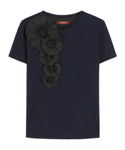 Max Mara Couture Jersey T-shirt In Blue