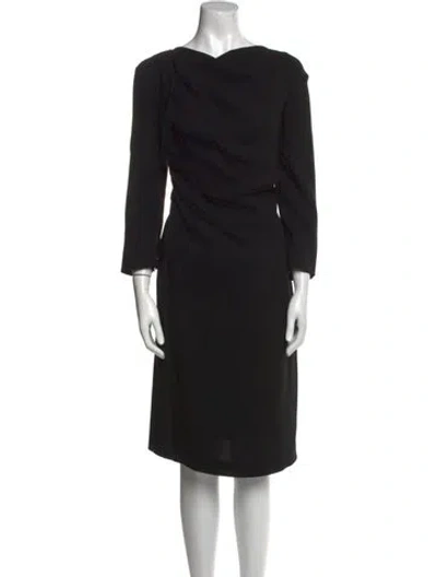 Pre-owned Max Mara Cowl Neck Knee-length Dress In Black