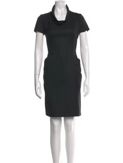 Pre-owned Max Mara Cowl Neck Knee-length Dress In Black